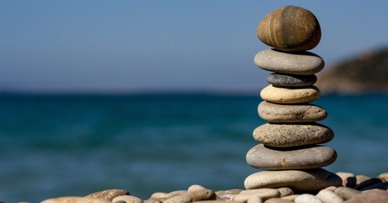 a stack of rocks representing work life balance